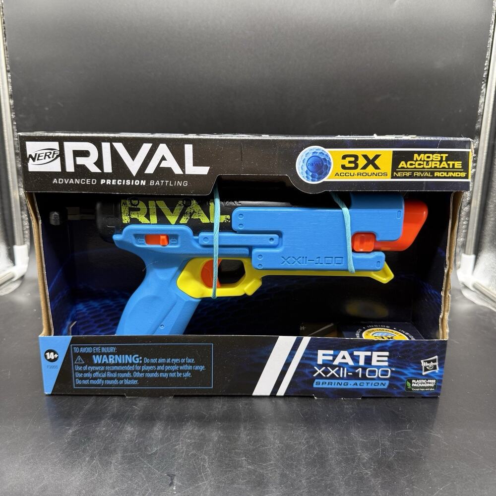 NERF Rival Fate XXII-100 Blaster Most Accurate System 3 Rival Accu-Rounds NEW